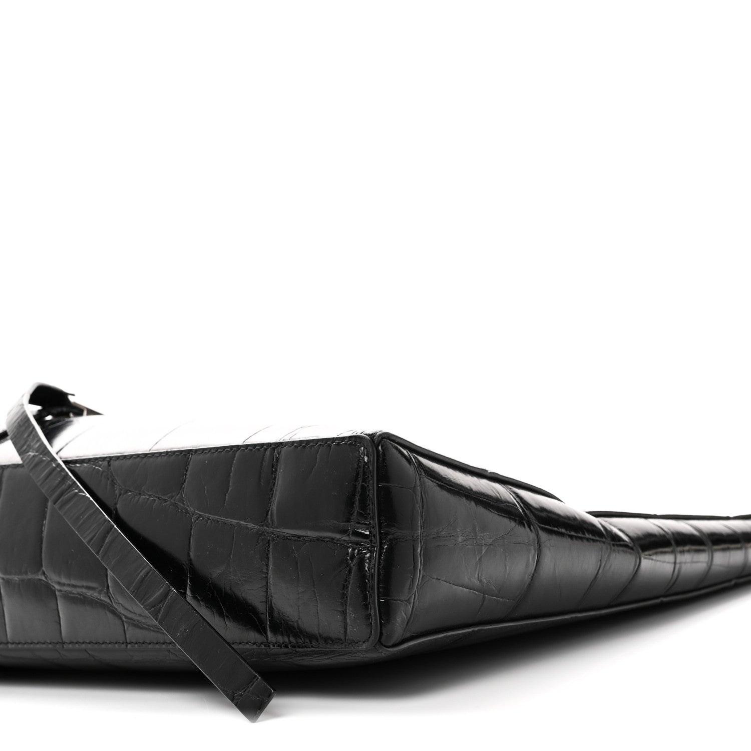 Givenchy Calfskin Crocodile Embossed Large Cut Out Shoulder Bag Black 10 of 10