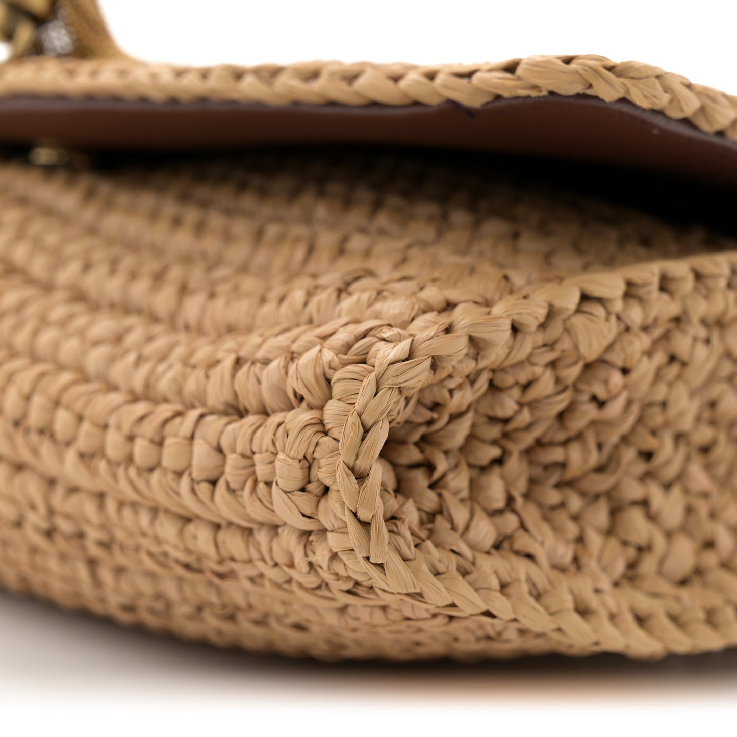 Raffia Monogram Tassel Kate 99 Dark Nude