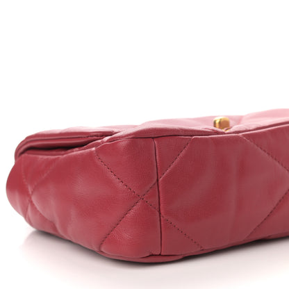 Chanel Goatskin Quilted Medium Chanel 19 Flap Dark Pink 9 of 11