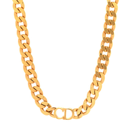 Christian Dior Metal CD Choker Necklace Gold 1 of 5