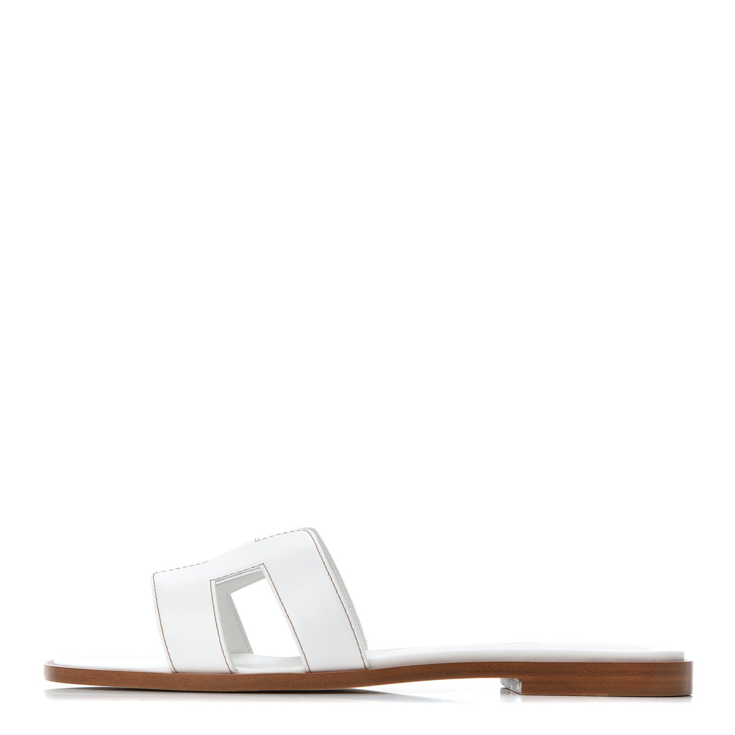 Hermes Box Calfskin Oran Sandals 36.5 White 1 of 16