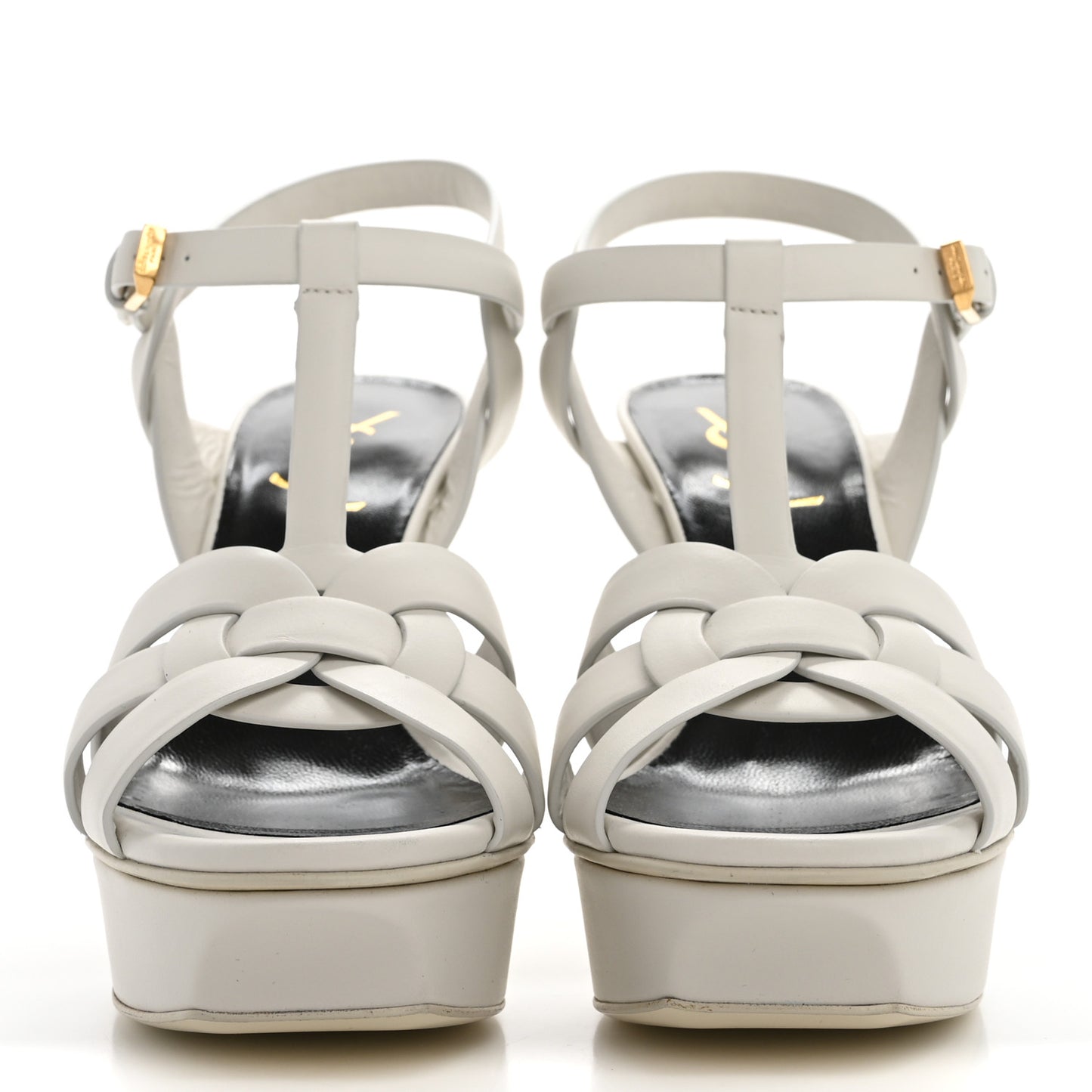Calfskin Tribute 75 Platform Sandals 36 White