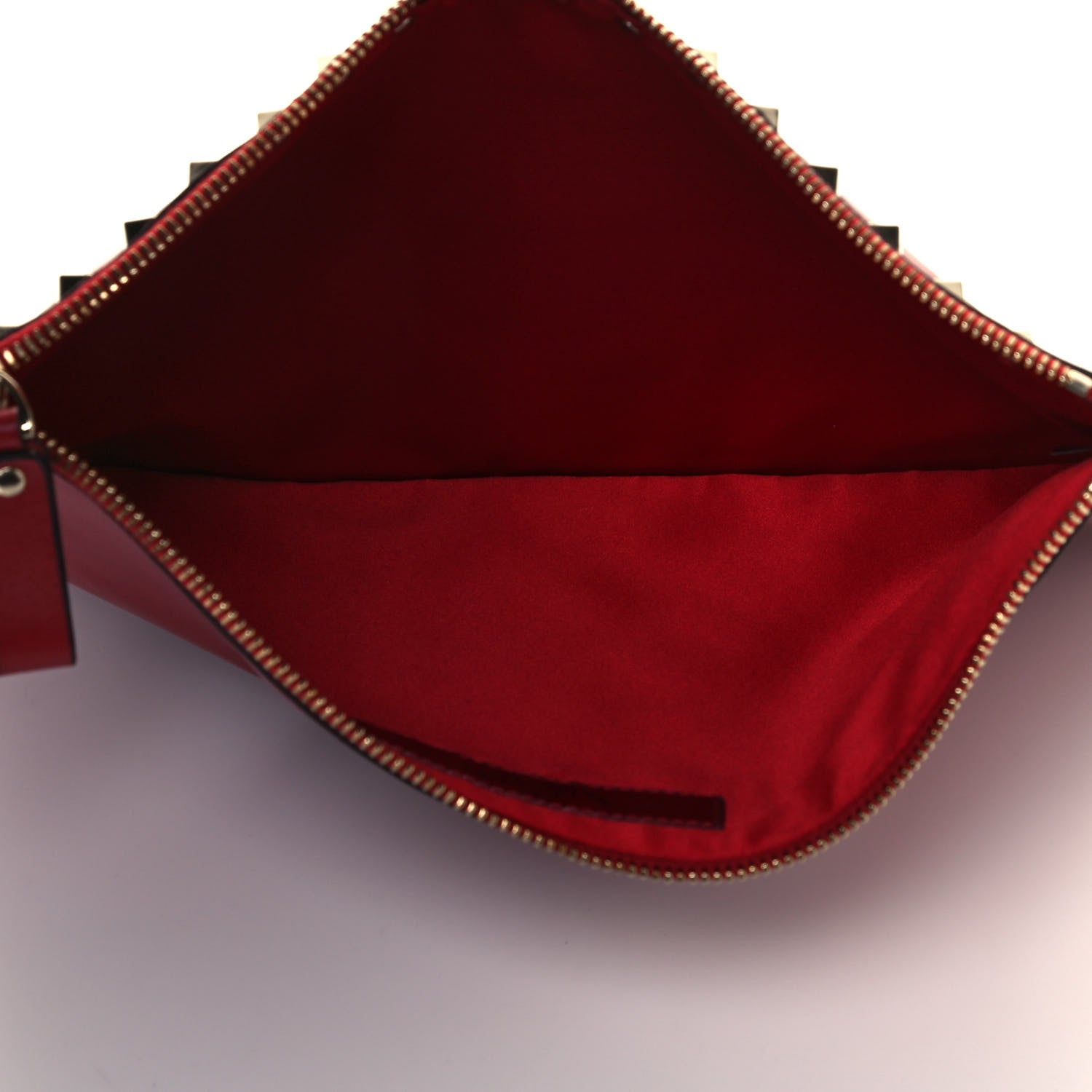 Valentino Garavani Vitello Large Rockstud Zip Pouch Red 5 of 13