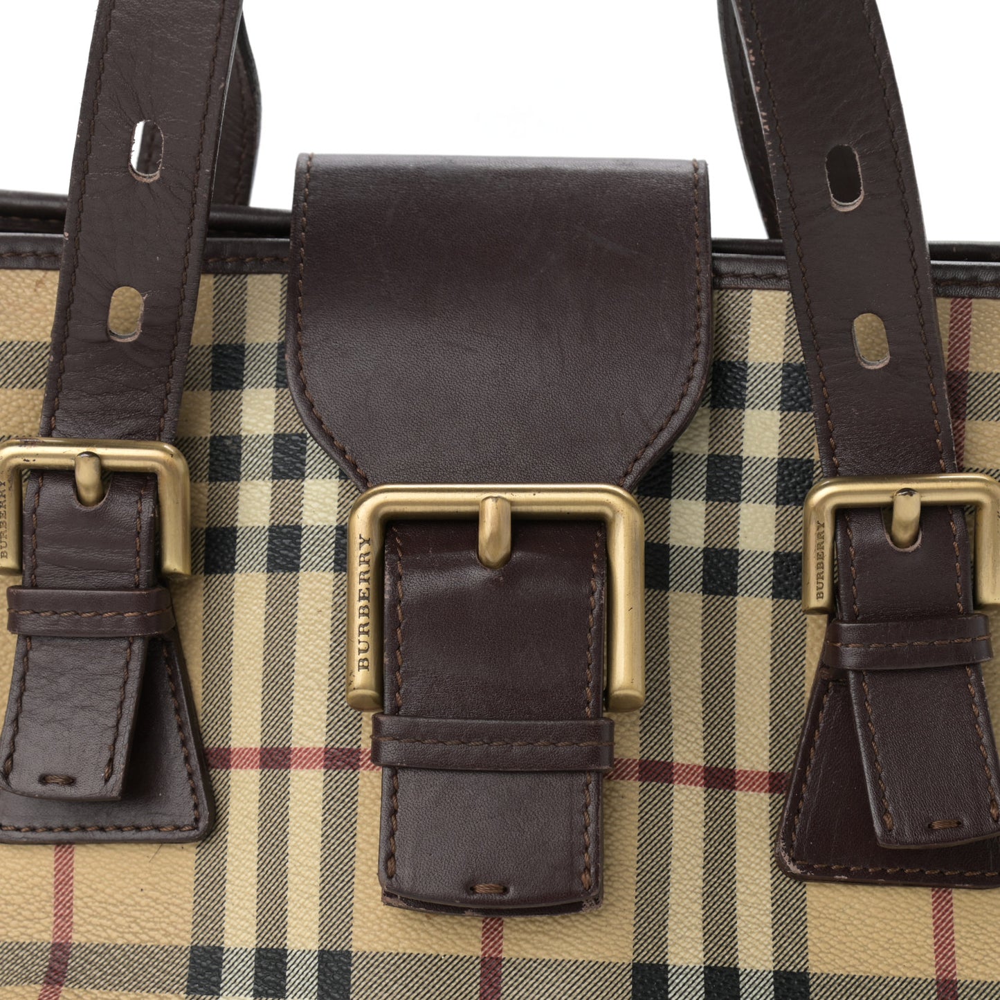 Haymarket Check Buckle Satchel Chocolate