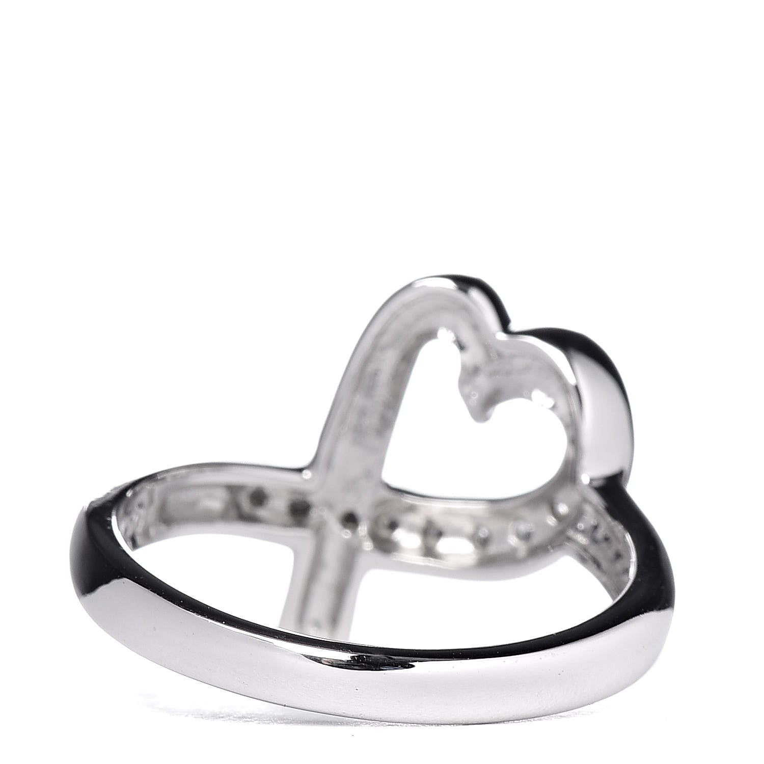 Tiffany 18K White Gold Diamond Paloma Picasso Loving Heart Ring 53 6.5 4 of 6