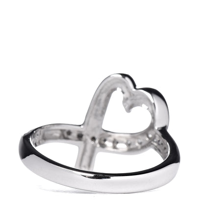 Tiffany 18K White Gold Diamond Paloma Picasso Loving Heart Ring 53 6.5 4 of 6