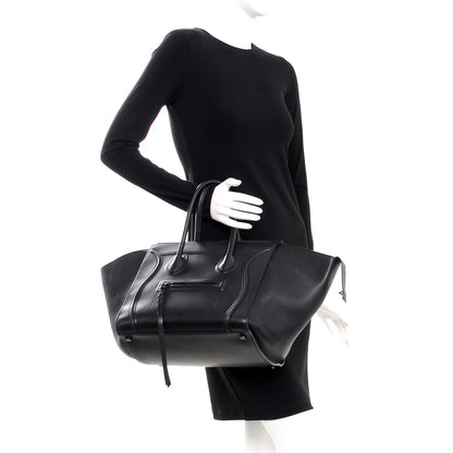 Celine Supple Calfskin Medium Phantom Luggage Black 2 of 12