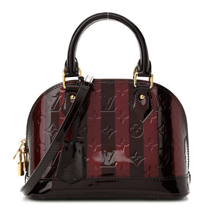 Louis Vuitton Vernis Rayures Alma BB Amarante 1 of 12