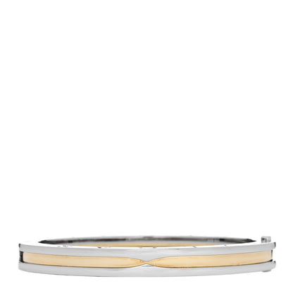 Bulgari 18K Yellow Gold Stainless Steel B.Zero1 Bangle Bracelet 2 of 3