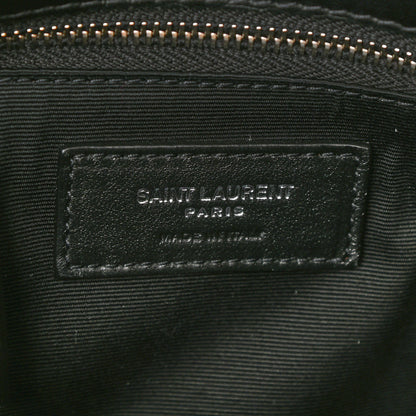 Saint Laurent Lambskin Quilted Small Loulou Puffer Monogram Chain Satchel Black 7 of 11
