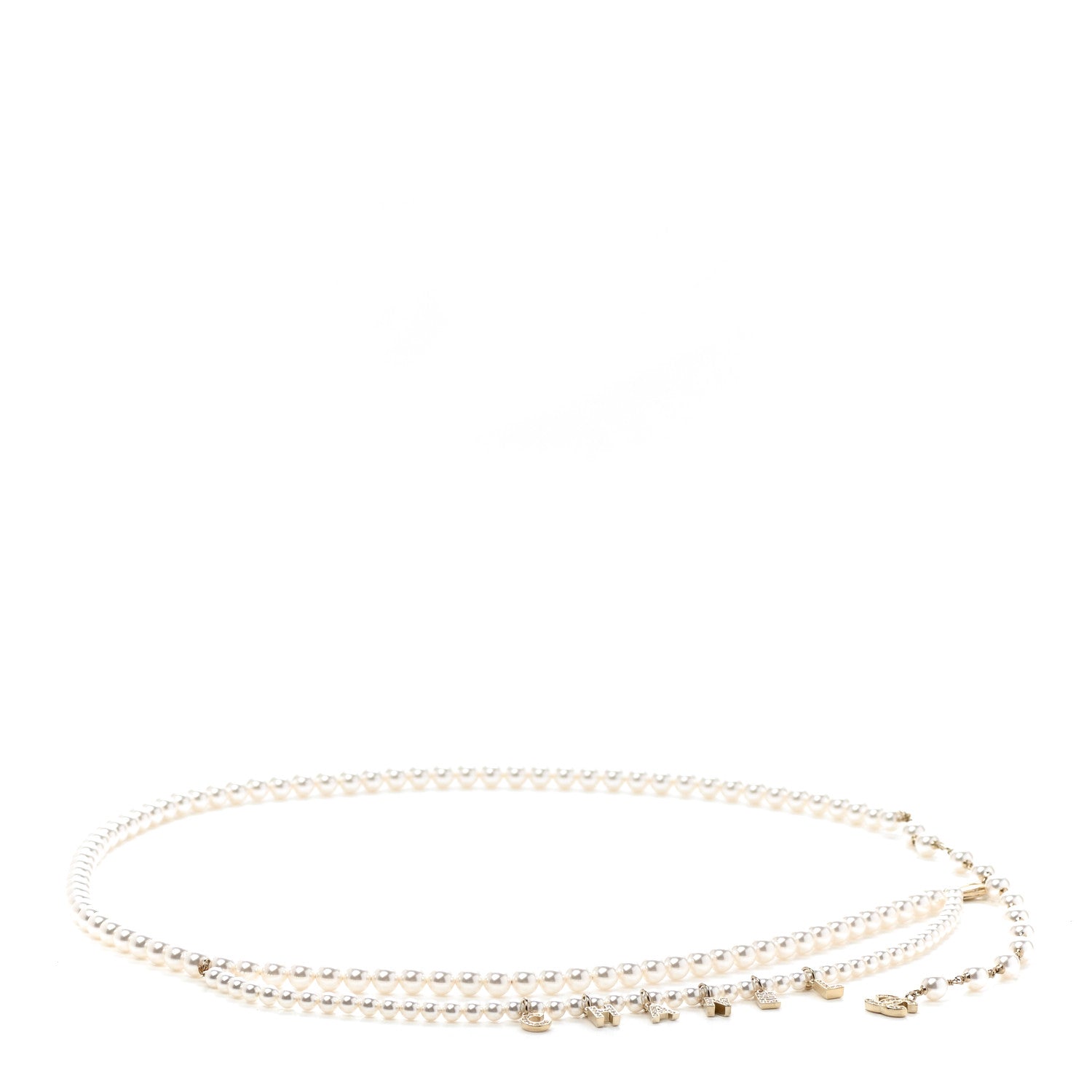 Chanel Pearl Crystal CC Signature Charm Belt Gold 1 of 5