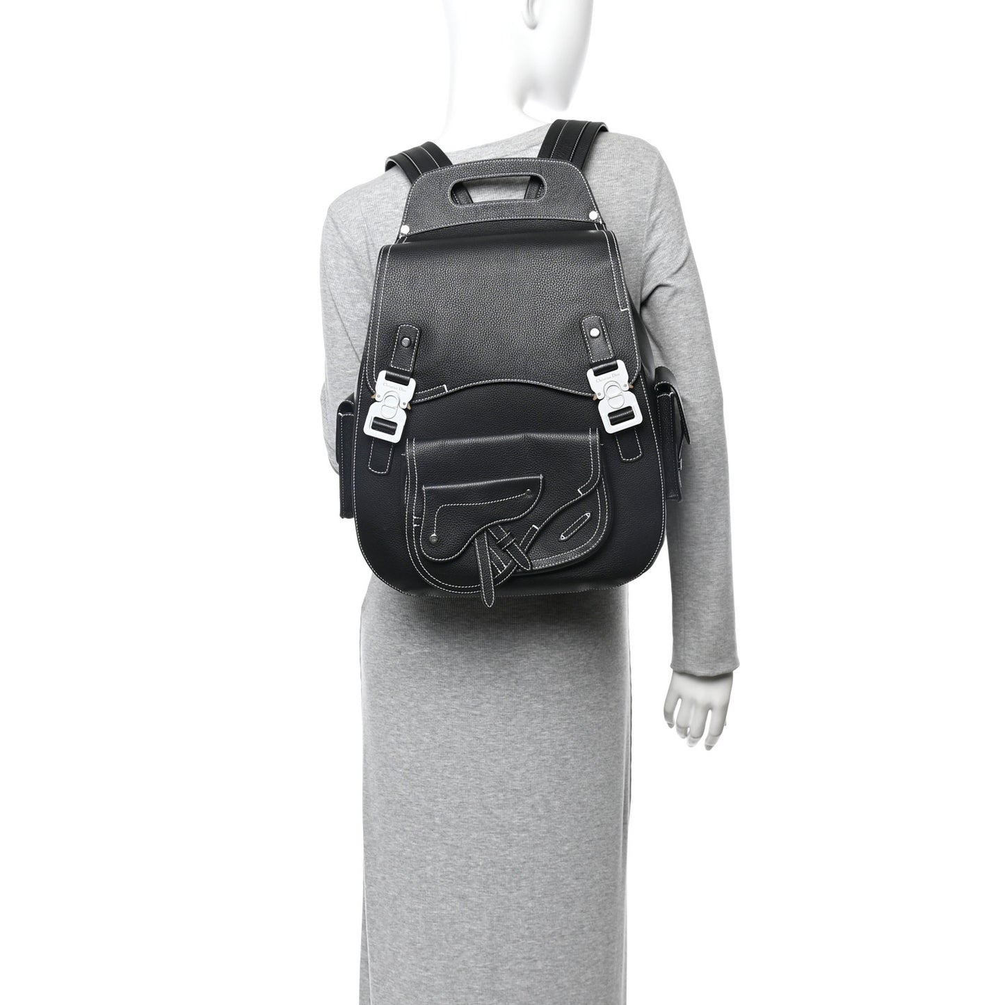 Grained Calfskin Maxi Gallop Backpack Black