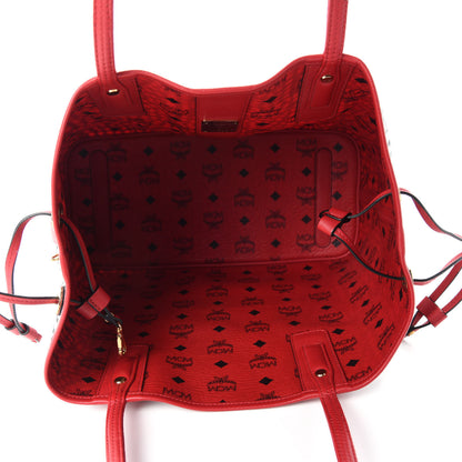 MCM Visetos Medium Liz Reversible Shopper Tote Ruby Red 13 of 16