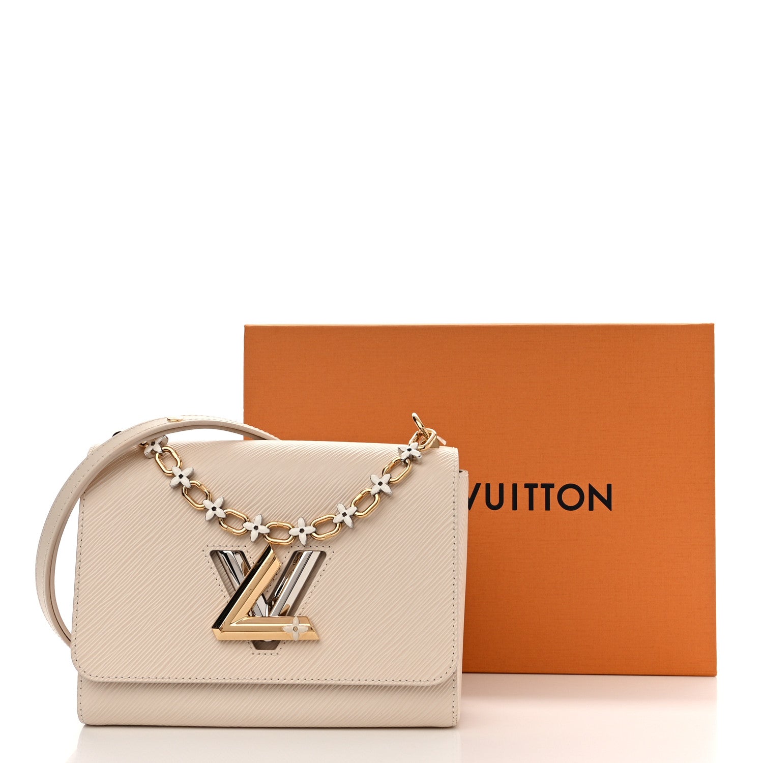 Louis Vuitton Epi Twist Monogram Flower Chain Shoulder Bag MM Quartz White 11 of 11