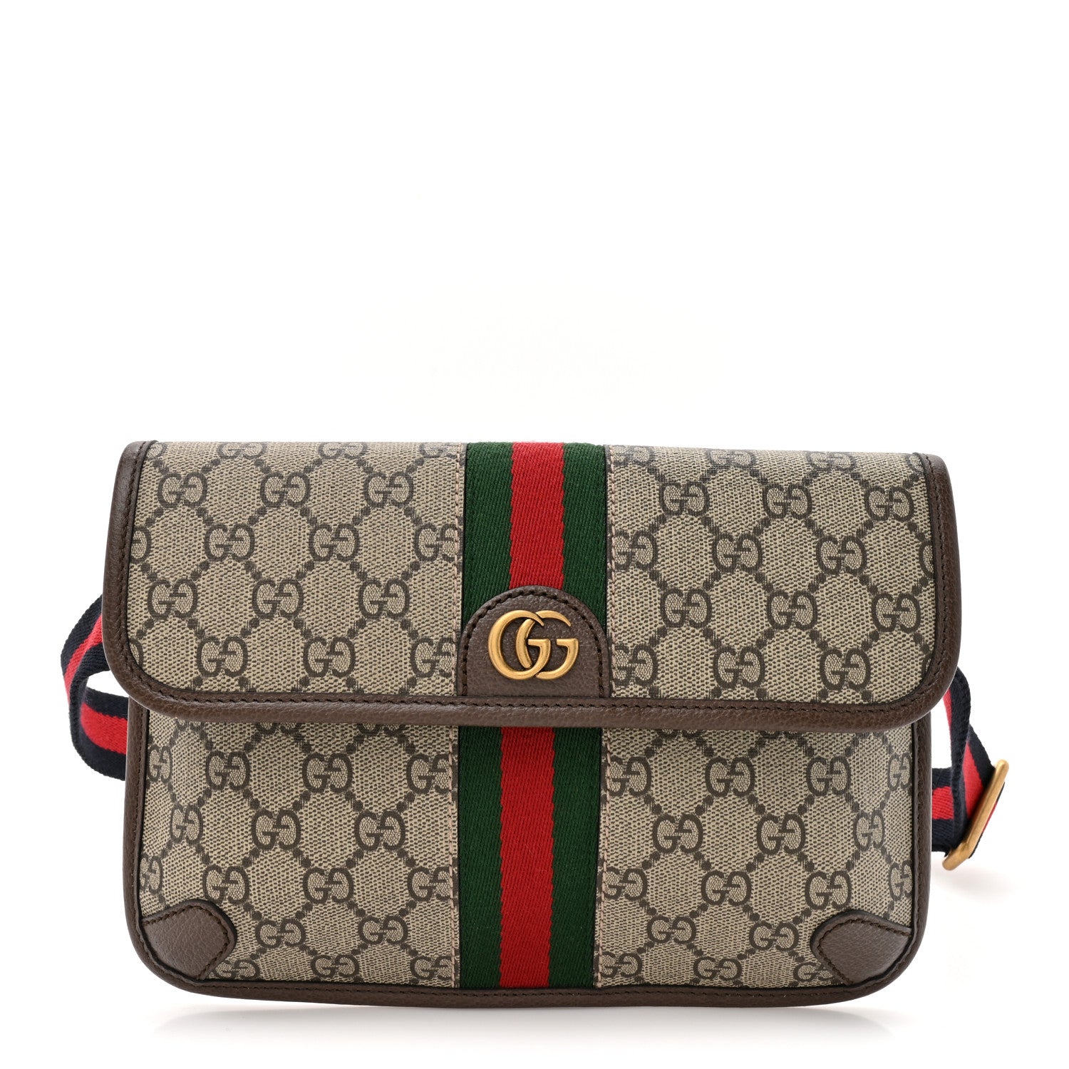 Gucci GG Supreme Monogram Web Small Ophidia Belt Bag Brown 1 of 12