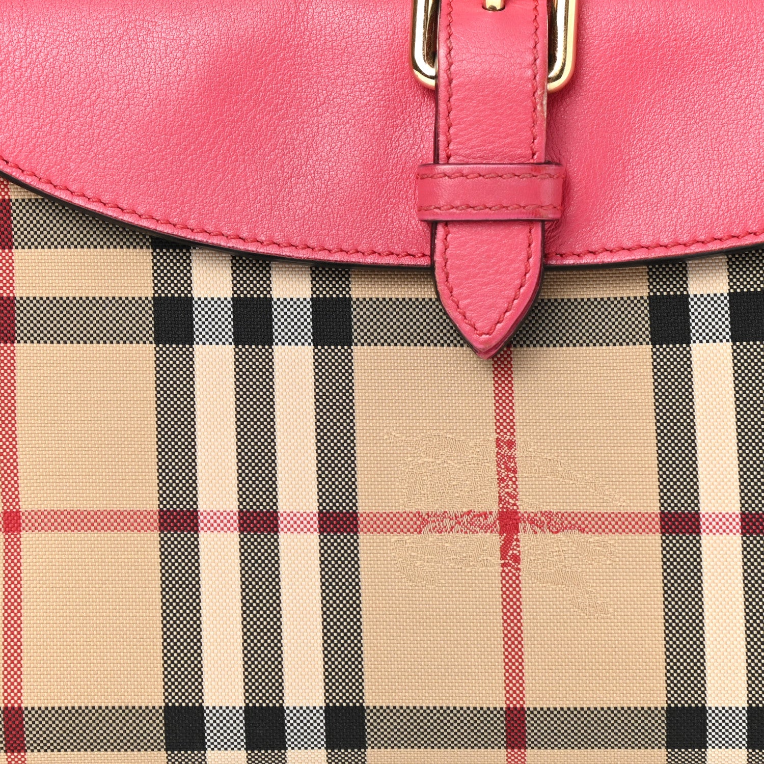 Burberry Horseferry Check Small Leah Crossbody Clutch Crimson Pink 9 of 13