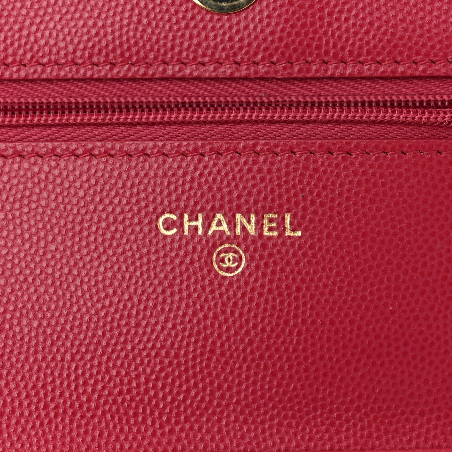 Caviar Quilted Wallet on Chain WOC Dark Pink