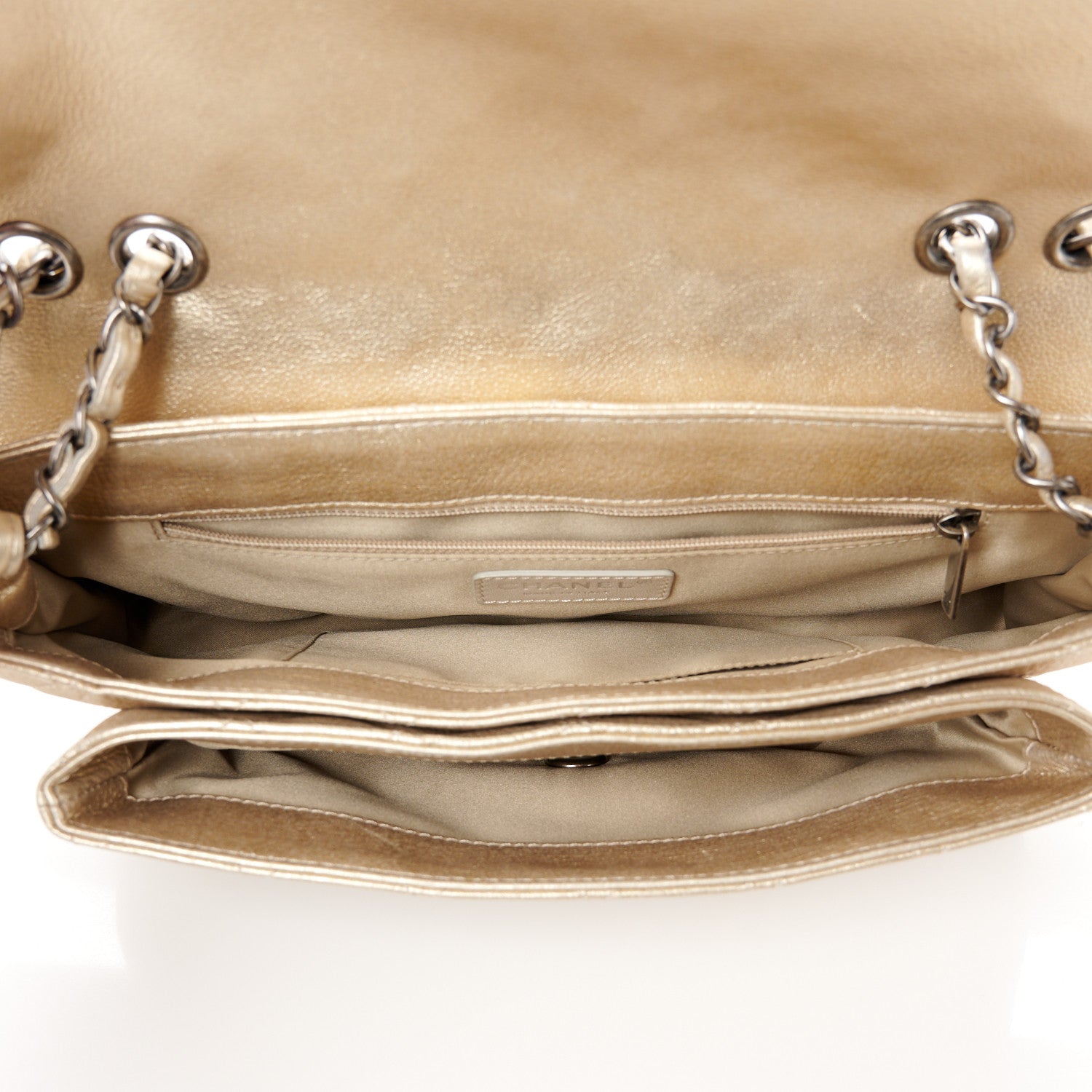 Chanel Metallic Calfskin Quilted Flap Bag Light Gold 5 of 11