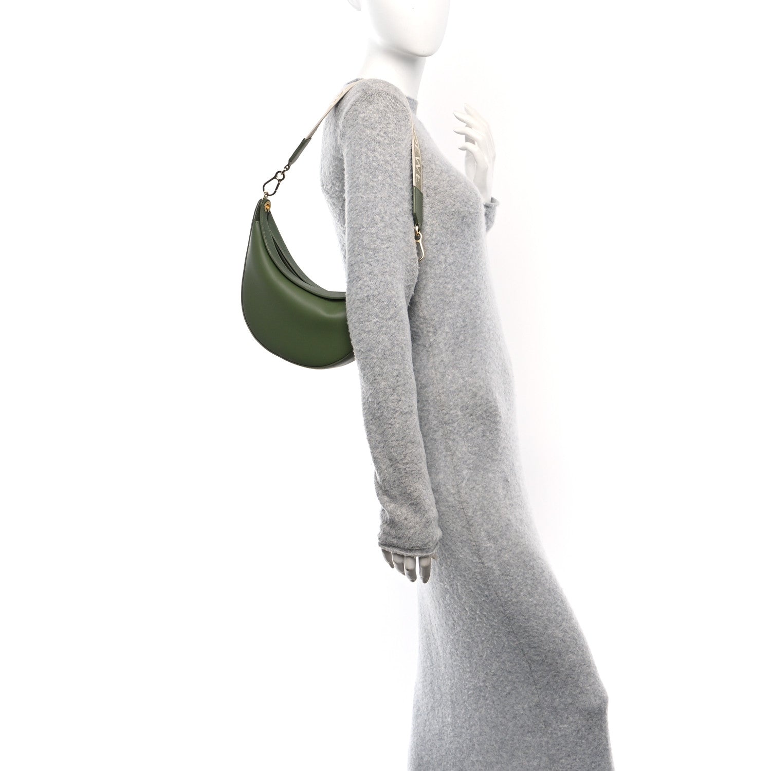 Loewe Satin Calfskin Jacquard Luna Bag Avocado Green 2 of 11