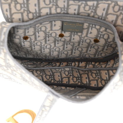 Christian Dior Oblique Embroidered Saddle Bag Gray 5 of 12