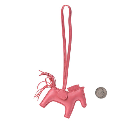 Hermes Milo Lambskin Grigri Rodeo Horse Bag Charm PM Rose Azalee 2 of 4