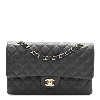 Chanel Caviar Quilted Medium Double Flap Dark Grey 1 of 11