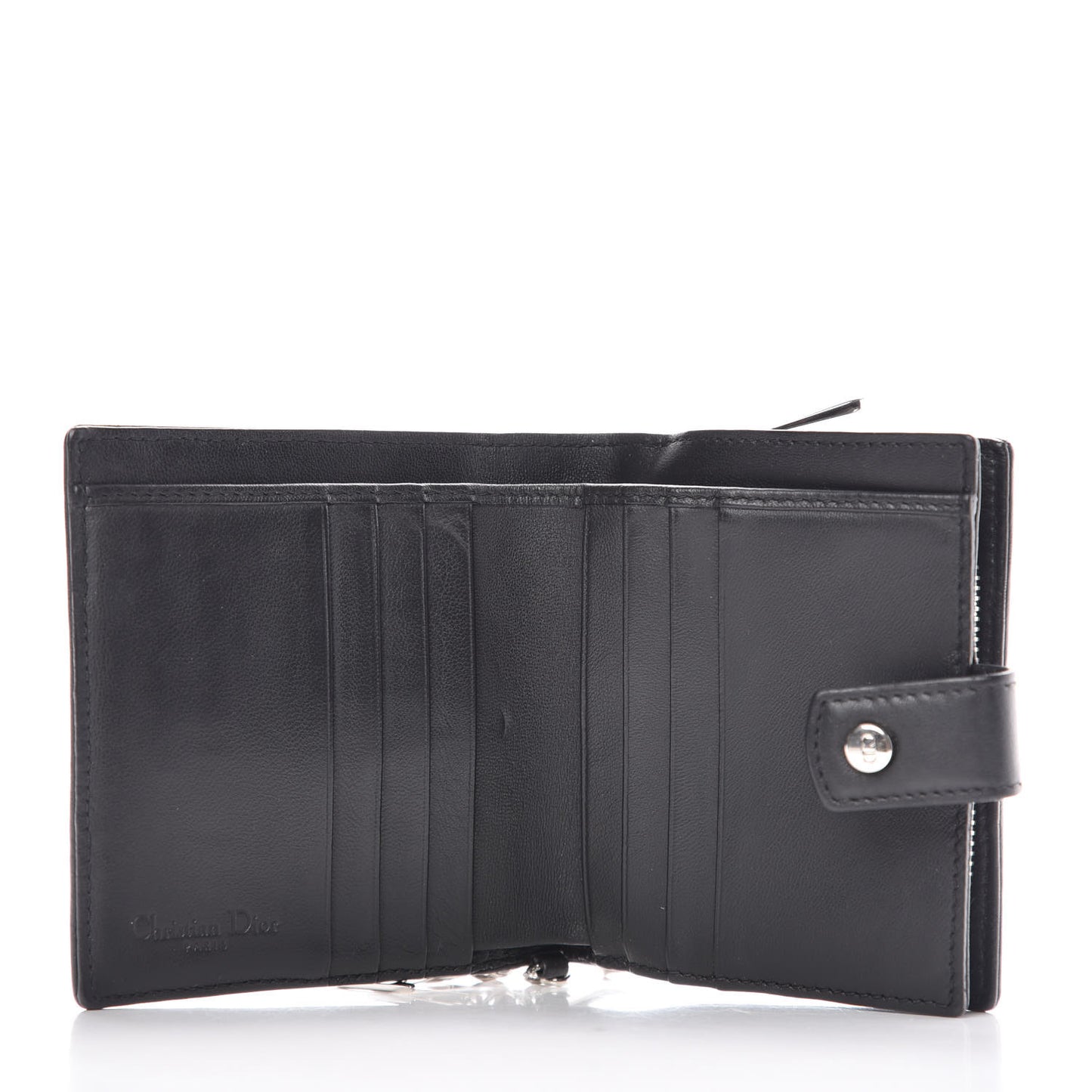 Lambskin Cannage Lady Dior Eden Wallet Black