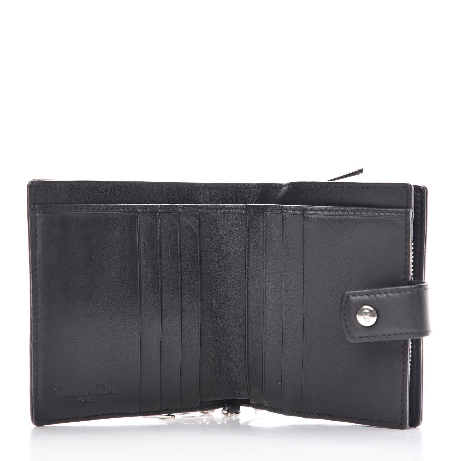 Christian Dior Lambskin Cannage Lady Dior Eden Wallet Black 5 of 7