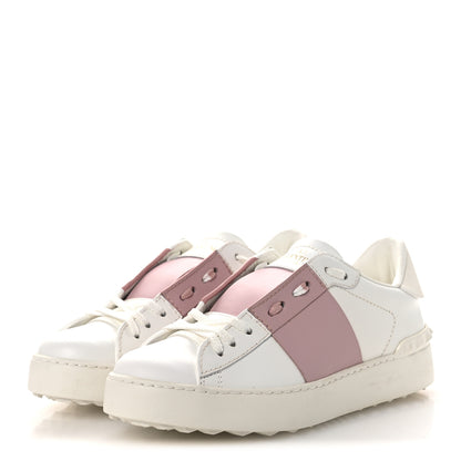 Valentino Garavani Calfskin Rockstud Open Sneakers 36 White Lipstick 4 of 12