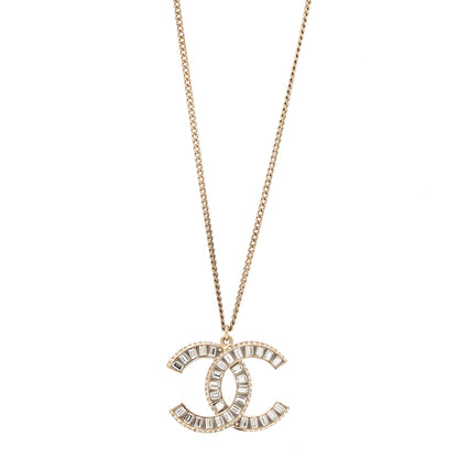 Chanel Baguette Crystal CC Necklace Gold 4 of 8