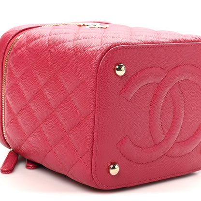 Chanel Caviar Quilted Small Top Handle Vanity Case With Chain Dark Pink 8 of 10
