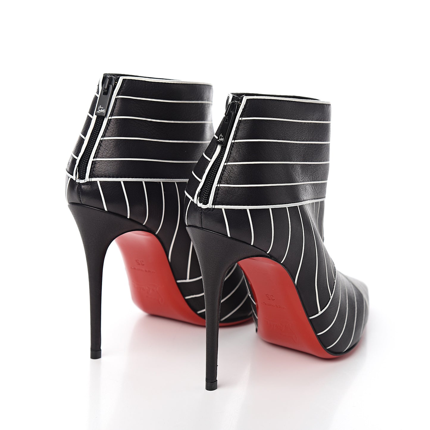 Calfskin Josselyn 100 Booties 35 Black White