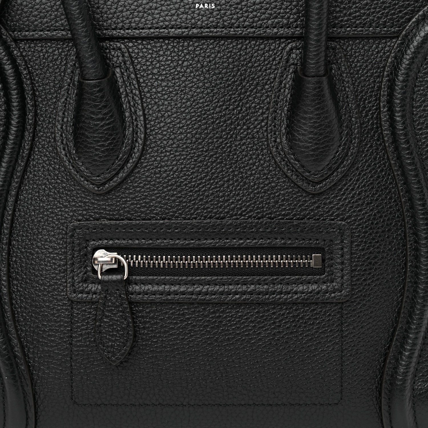 Celine Drummed Calfskin Nano Luggage Black 9 of 13
