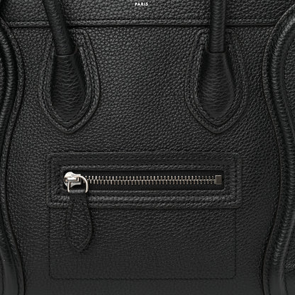 Celine Drummed Calfskin Nano Luggage Black 9 of 13