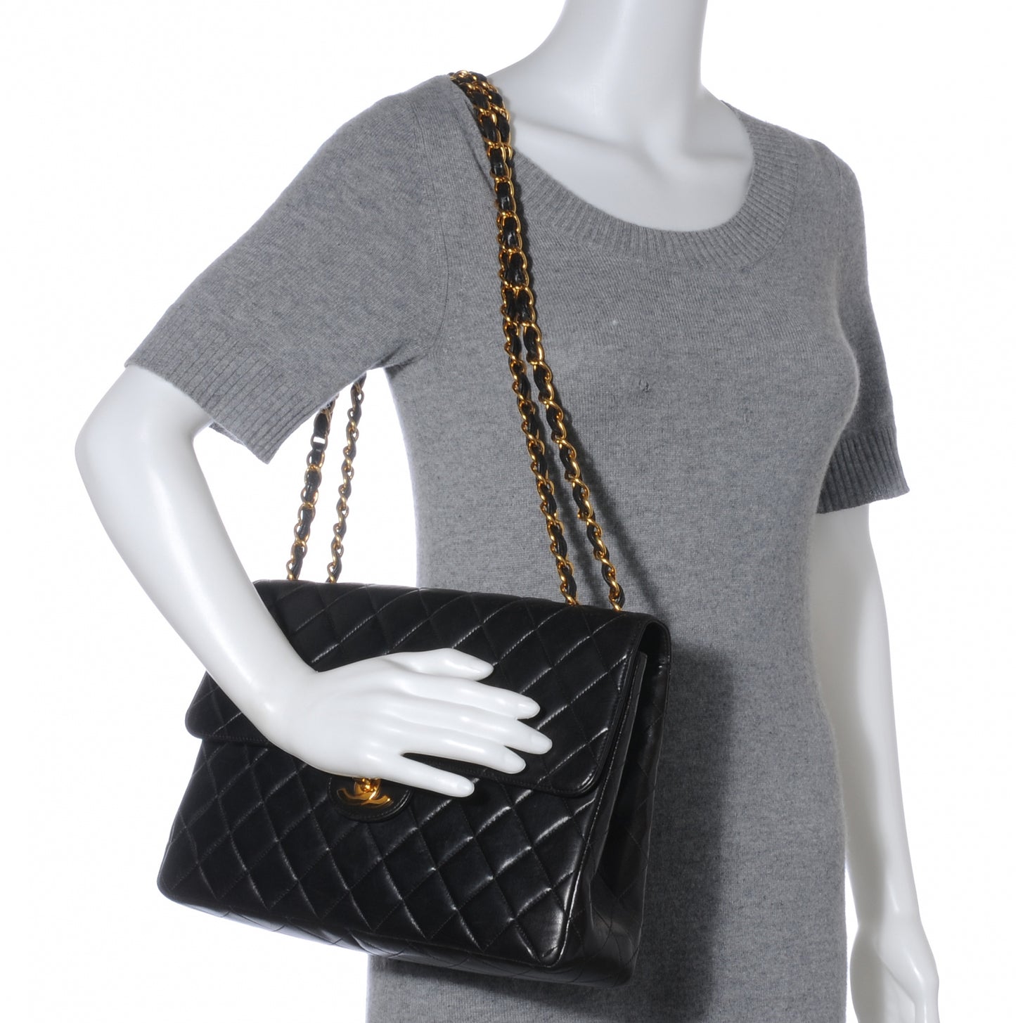 Lambskin Jumbo Flap Black