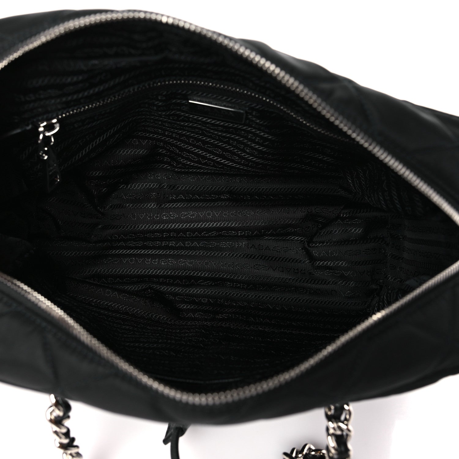 Prada Nylon Tessuto Impuntu Quilted Shoulder Bag Black 5 of 8