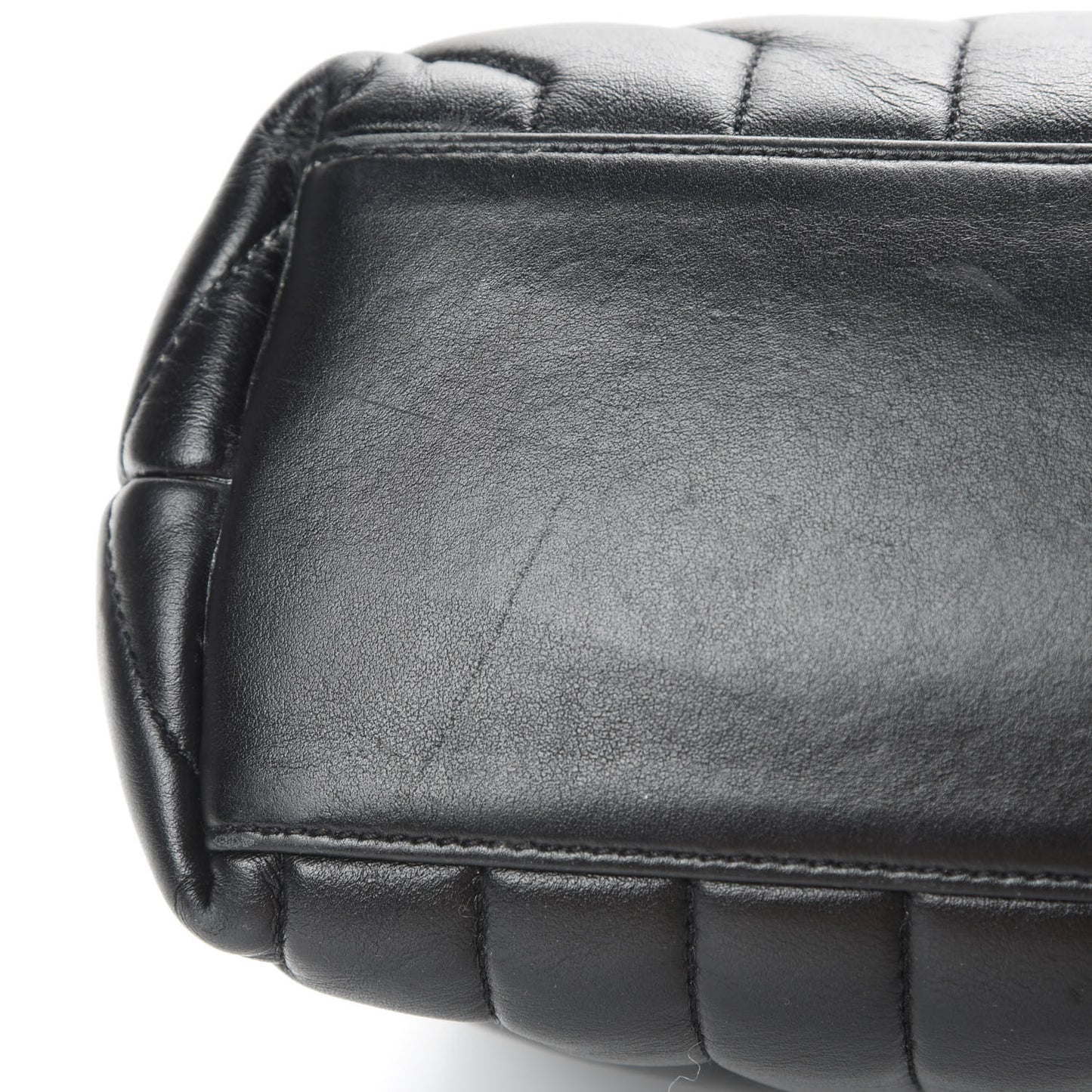 Calfskin Y Quilted Monogram Medium Loulou Chain Satchel Black