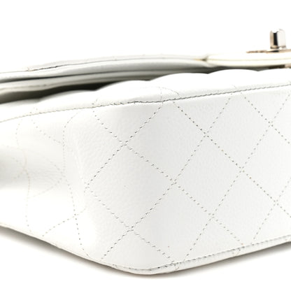 Chanel Caviar Quilted Medium Double Flap White 10 of 13