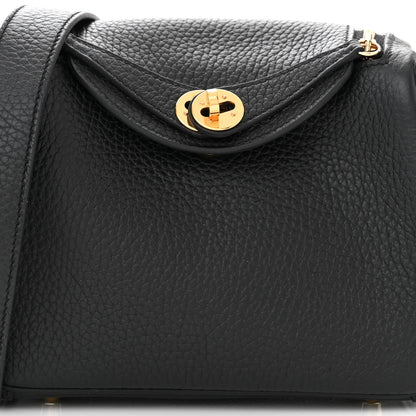 Hermes Taurillon Clemence Mini Lindy 20 Black 9 of 11