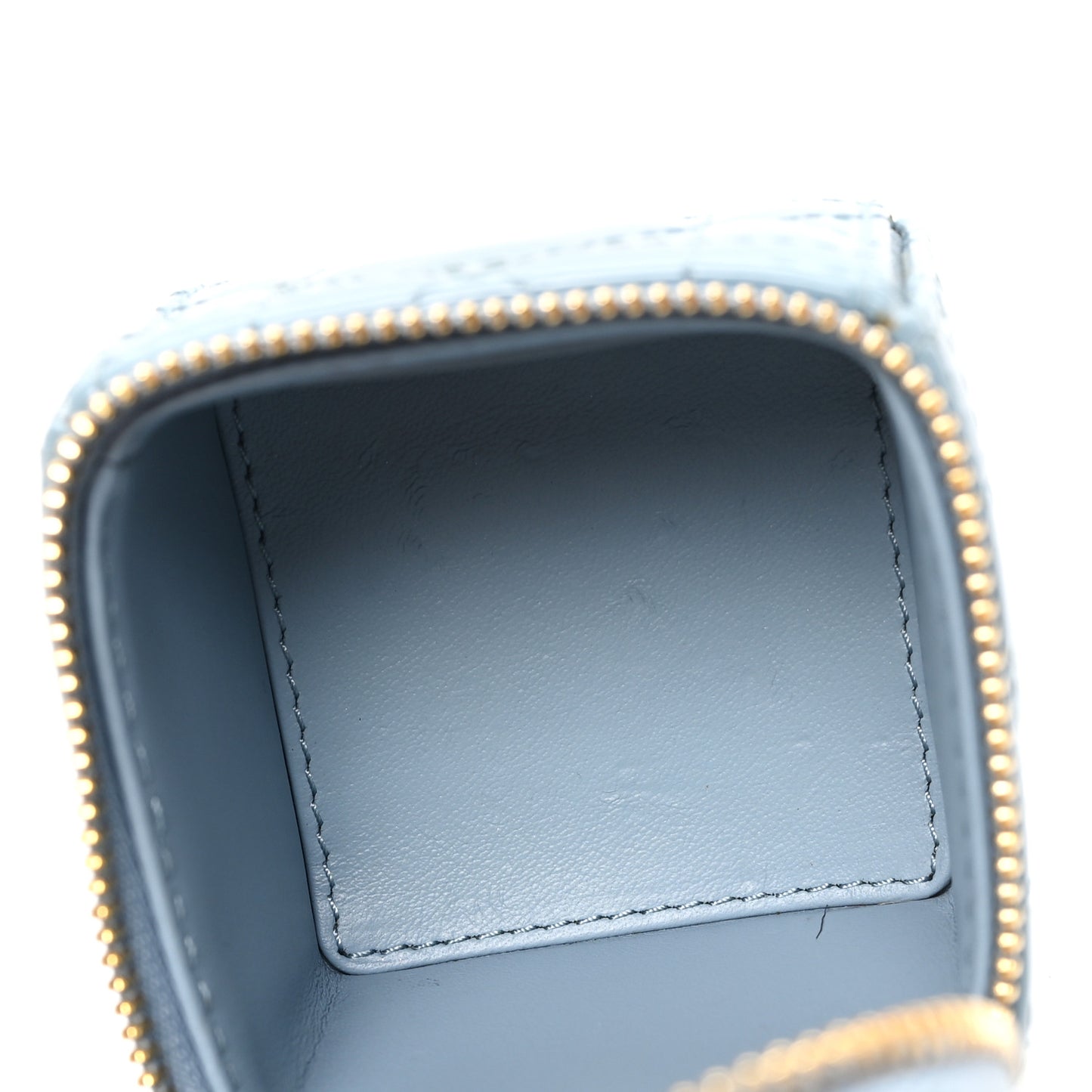 Patent Cannage Cube Wristlet Blue