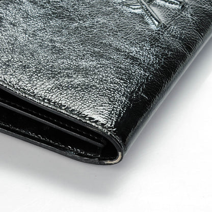 Saint Laurent Textured Patent Monogram Large Belle De Jour Clutch Black 6 of 8