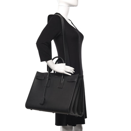 Saint Laurent Grained Calfskin Large Sac De Jour Carryall Black 2 of 11