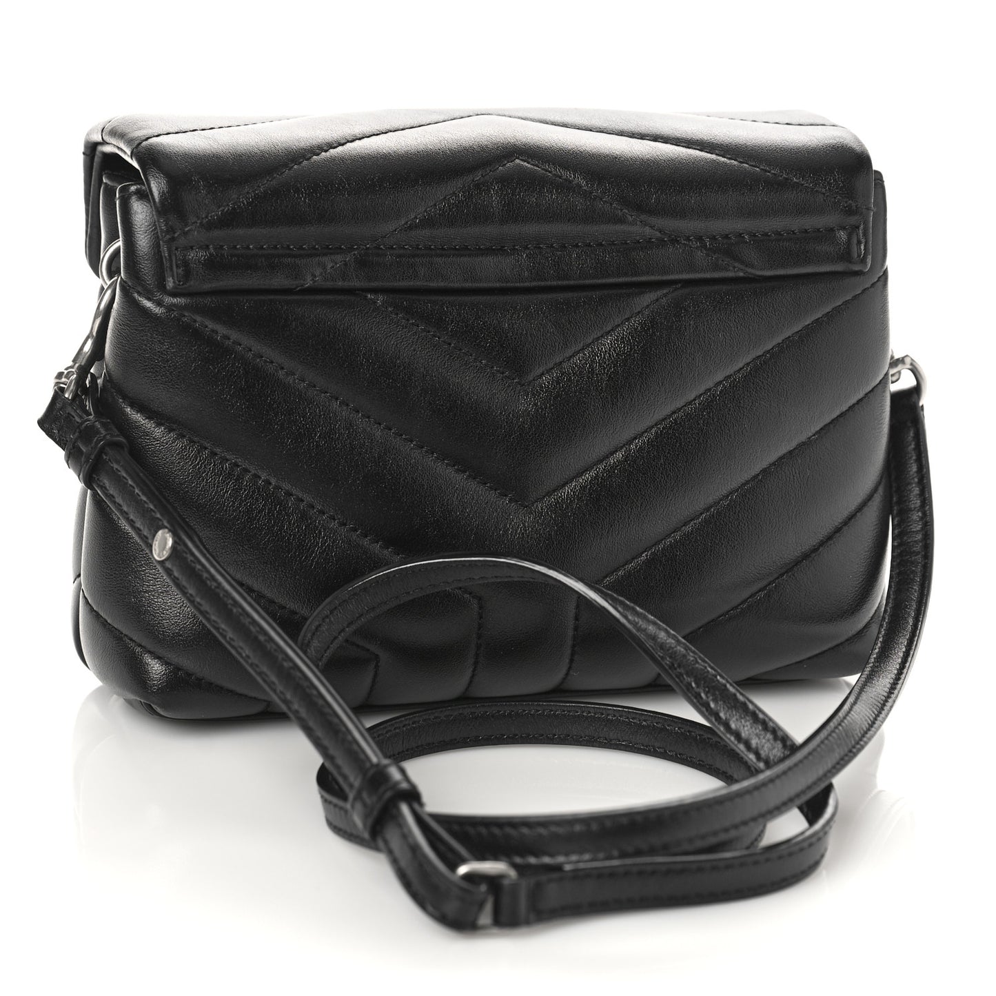 Calfskin Y Quilted Monogram Toy Loulou Crossbody Bag Black