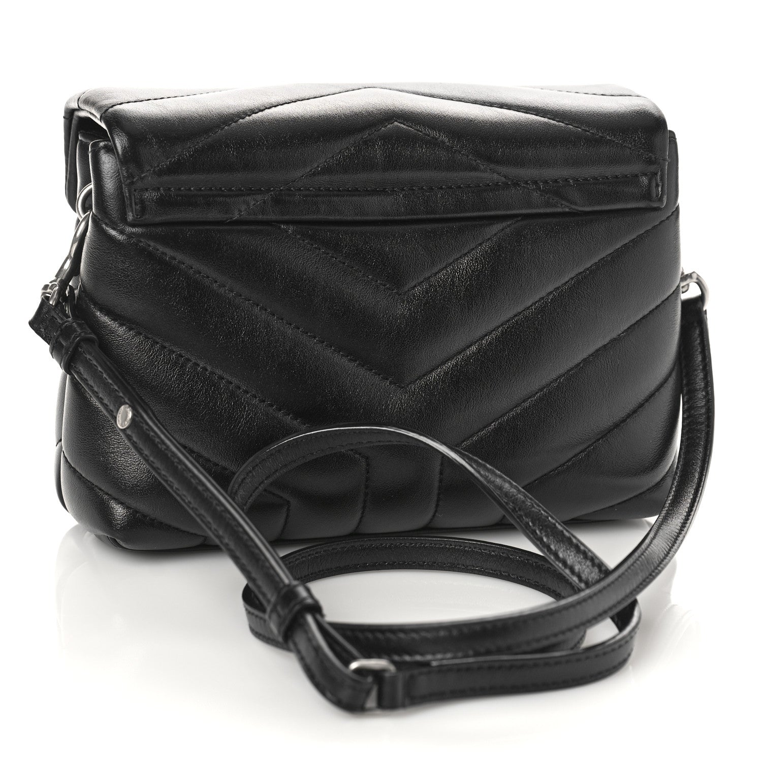 Saint Laurent Calfskin Y Quilted Monogram Toy Loulou Crossbody Bag Black 3 of 9
