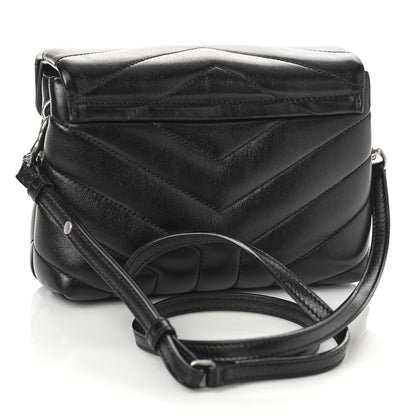 Saint Laurent Calfskin Y Quilted Monogram Toy Loulou Crossbody Bag Black 3 of 9