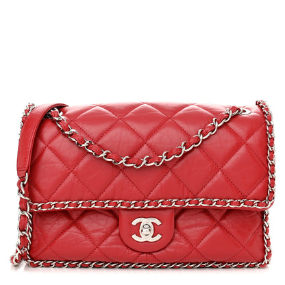 Chanel Crumpled Calfskin Medium Chain All Over Flap Red 1 of 10