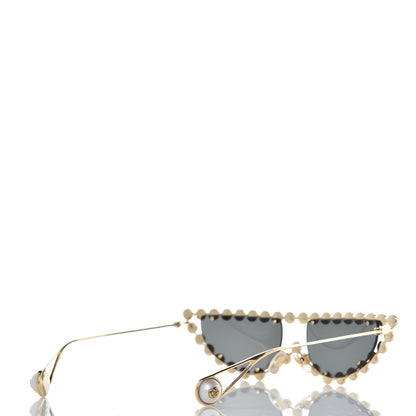Gucci Metal Pearl Cat Eye Sunglasses GG0364S Gold 4 of 7