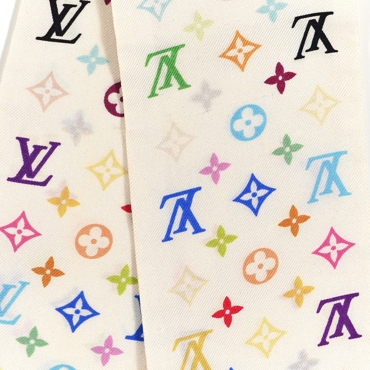 Silk Monogram Multicolor Bandeau White