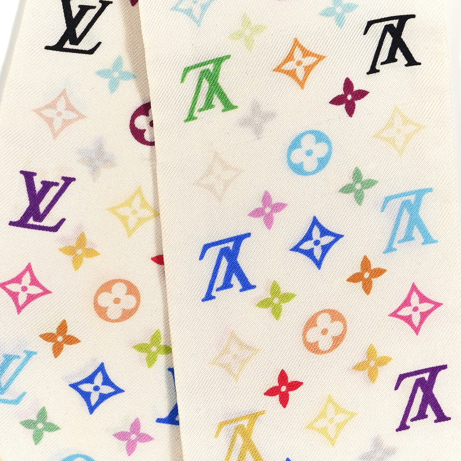 Louis Vuitton Silk Monogram Multicolor Bandeau White 4 of 4