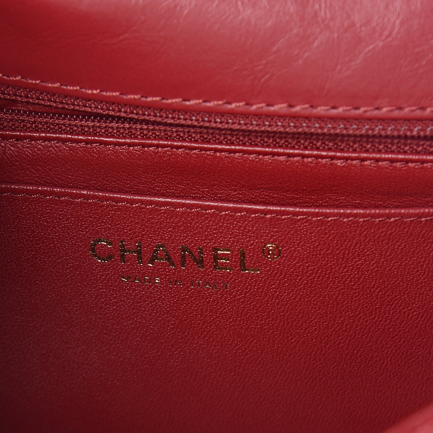 Aged Calfskin Quilted 2.55 Reissue Mini Flap Red